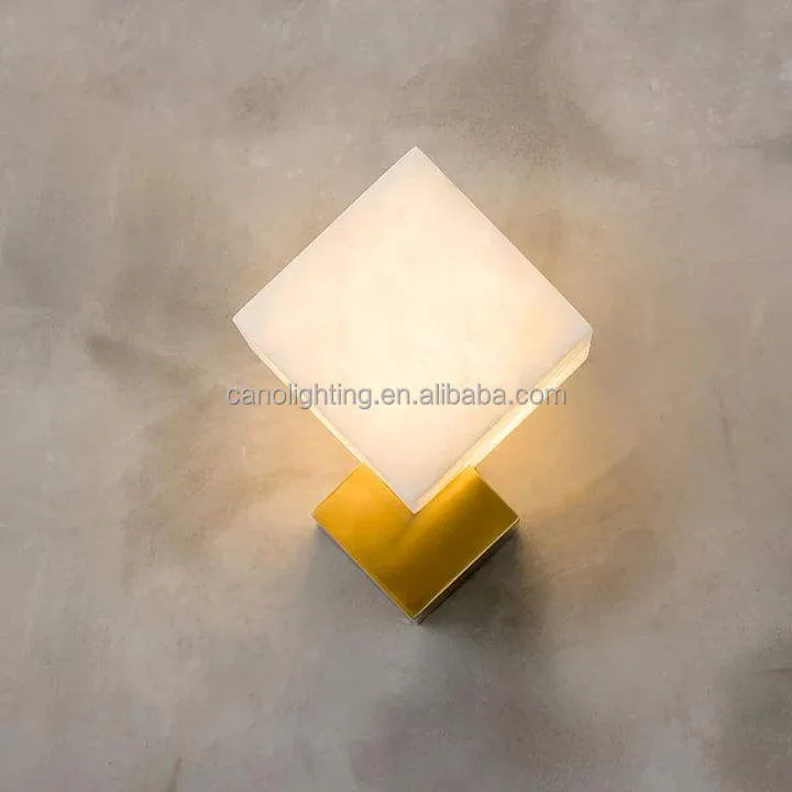 Applique en albâtre Atria, carré sur pointe, vue 3 sur 6