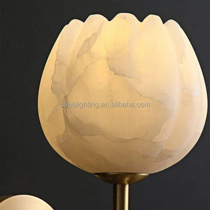 Applique en albâtre Porrima, tulipe, vue 6 sur 6