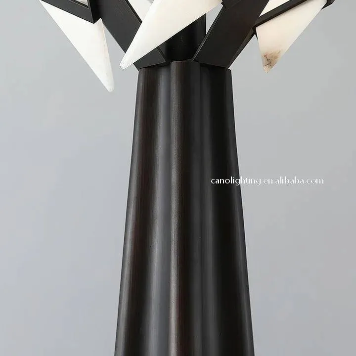 Lampadaire en albâtre Mesarthim, à pétales, vue 5 sur 6