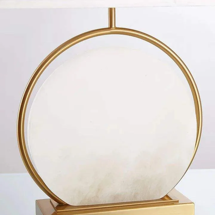 Lampe en albâtre Matar, anneau de laiton, abat-jour, vue 5 sur 6
