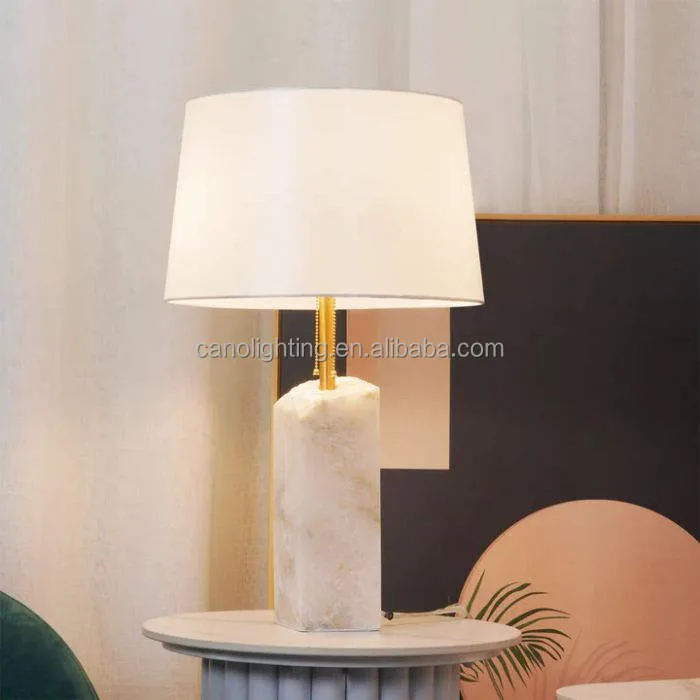 Lampe en albâtre Syrma, pied d'albâtre, abat-jour, vue 3 sur 6