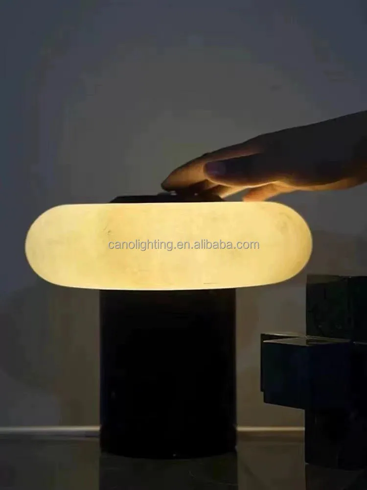 Lampe en albâtre Zaniah, champignon, vue 2 sur 6