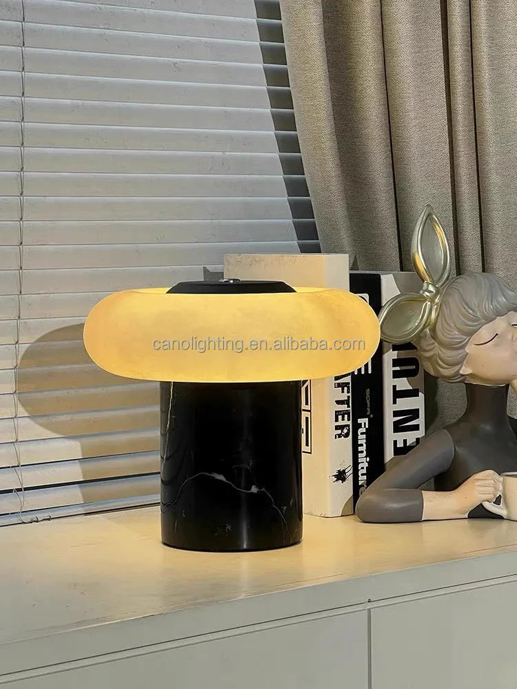 Lampe en albâtre Zaniah, champignon, vue 6 sur 6