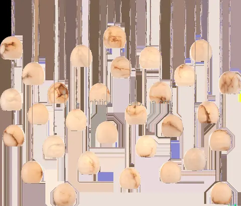 Lustre en albâtre Achernar, rideau de sphères
