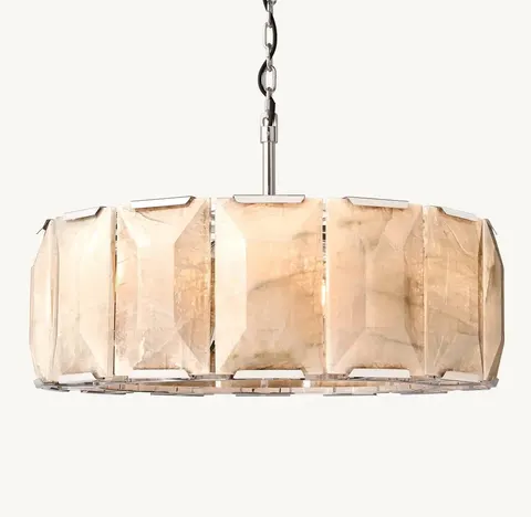 Lustre en albâtre Acrux, tambour facetté