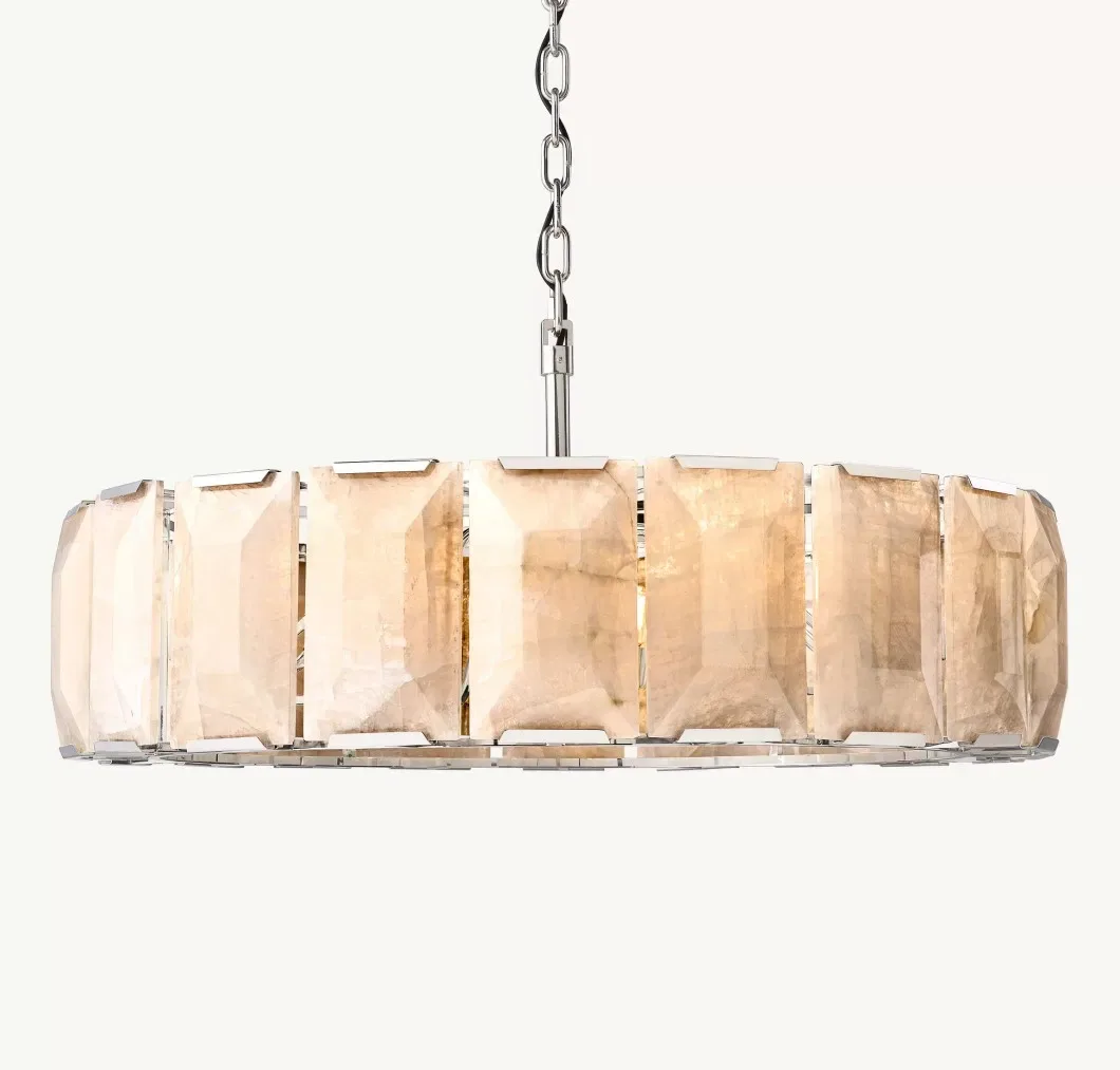 Lustre en albâtre Acrux, tambour facetté, vue 6 sur 6
