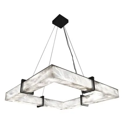 Lustre en albâtre Adhara, cadre carré, vue 6 sur 6