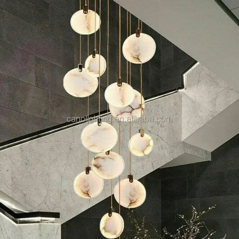 Lustre en albâtre Algieba, cascade de galets