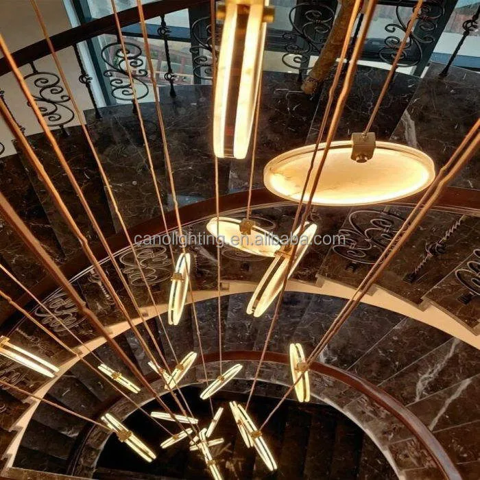 Lustre en albâtre Algieba, cascade de galets, vue 3 sur 6