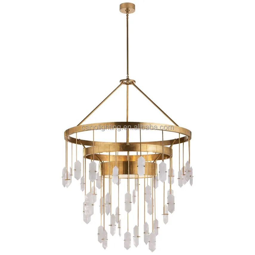 Lustre en albâtre Alhena, linéaire à pampilles, vue 3 sur 6