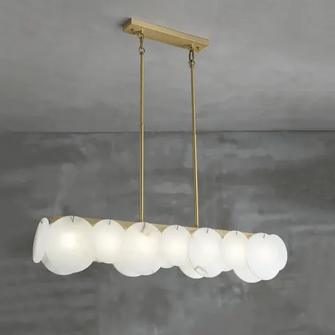 Lustre en albâtre Alkaid, linéaire de galets