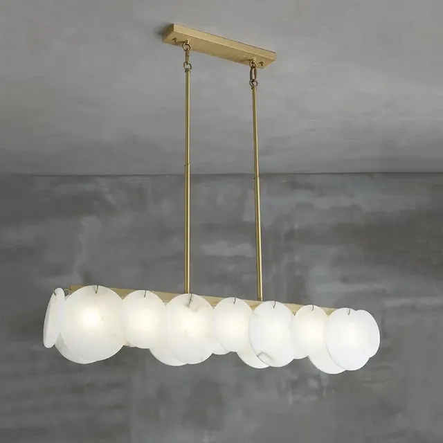 Lustre en albâtre Alkaid, linéaire de galets