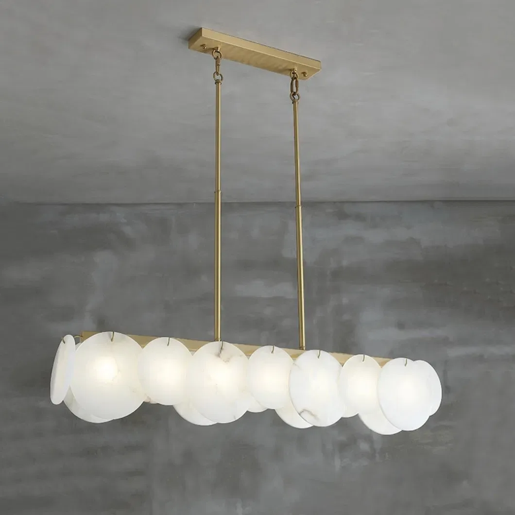 Lustre en albâtre Alkaid, linéaire de galets