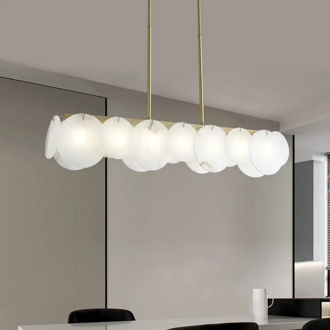 Lustre en albâtre Alkaid, linéaire de galets, vue 2 sur 6