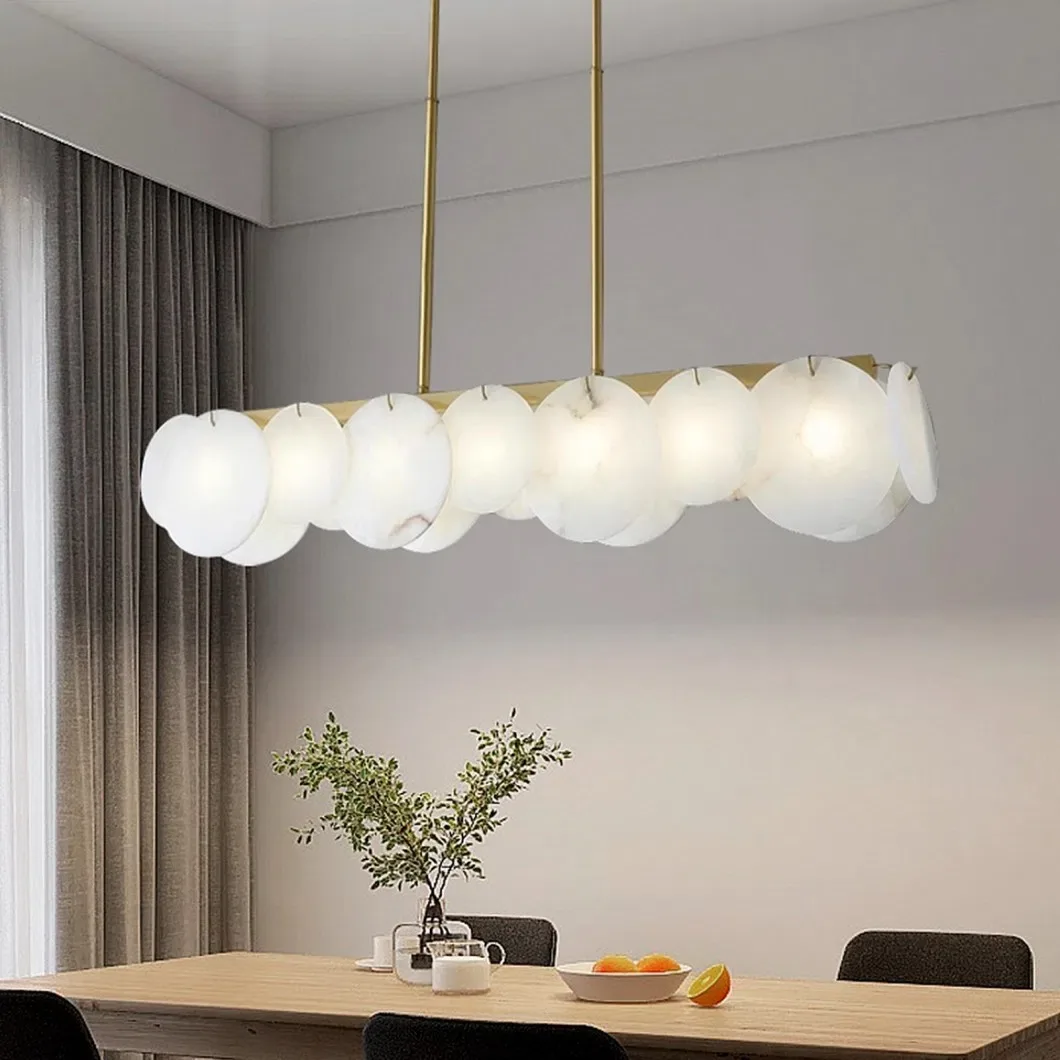 Lustre en albâtre Alkaid, linéaire de galets, vue 3 sur 6