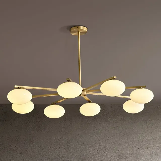 Lustre en albâtre Almach, branches et galets