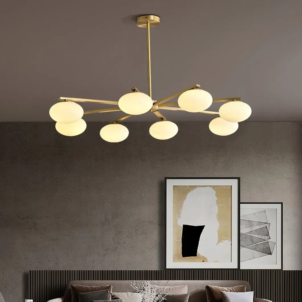 Lustre en albâtre Almach, branches et galets, vue 2 sur 6