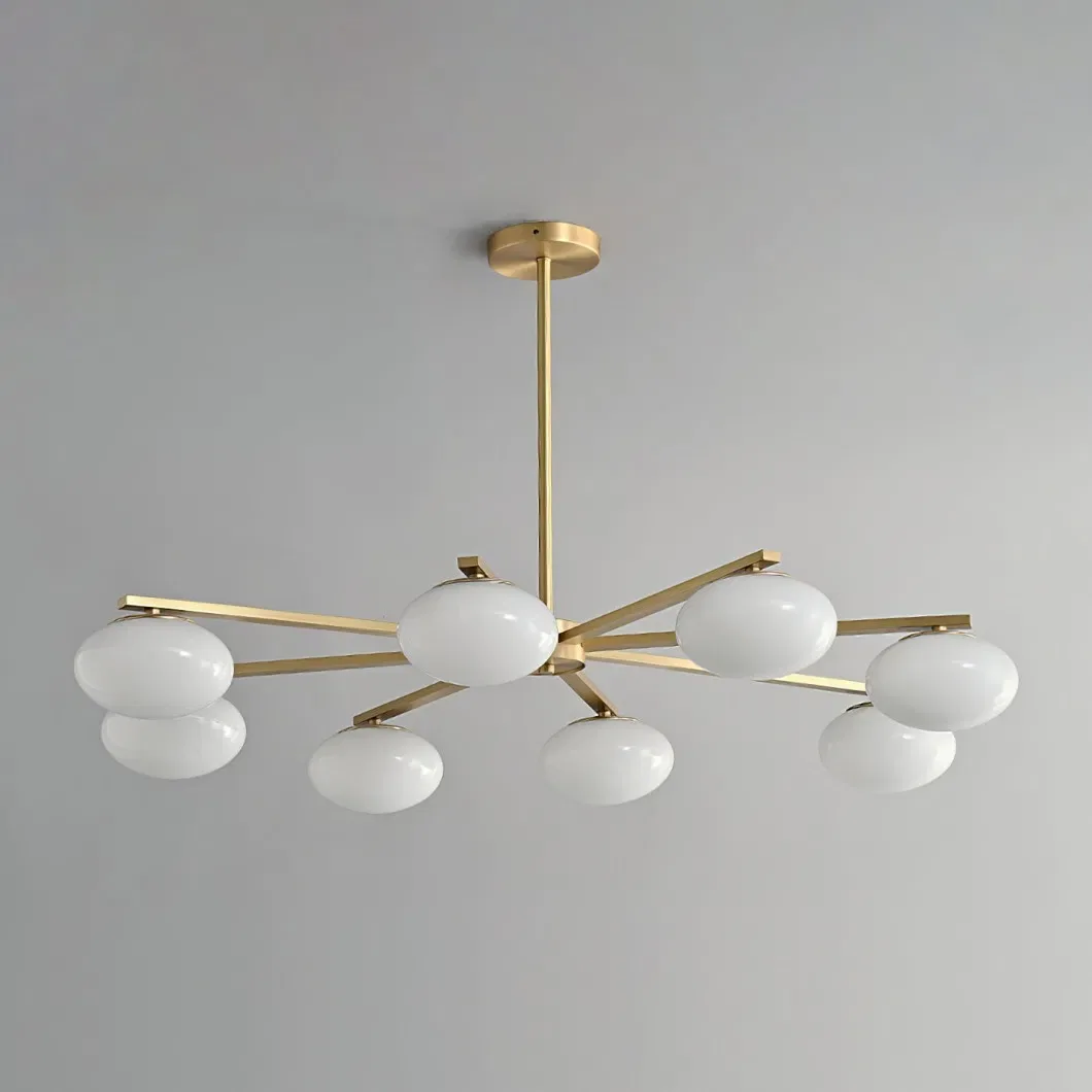 Lustre en albâtre Almach, branches et galets, vue 4 sur 6