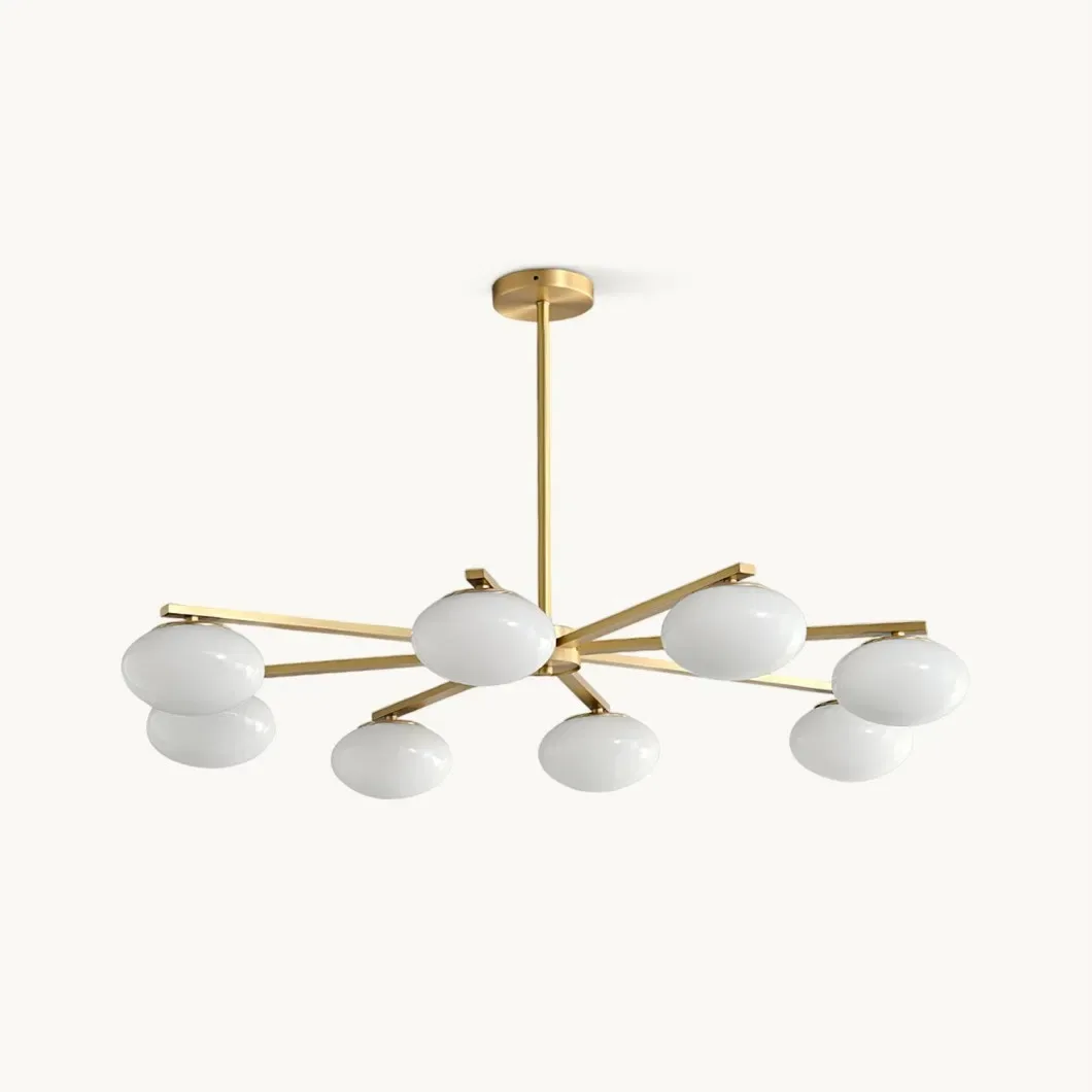 Lustre en albâtre Almach, branches et galets, vue 6 sur 6