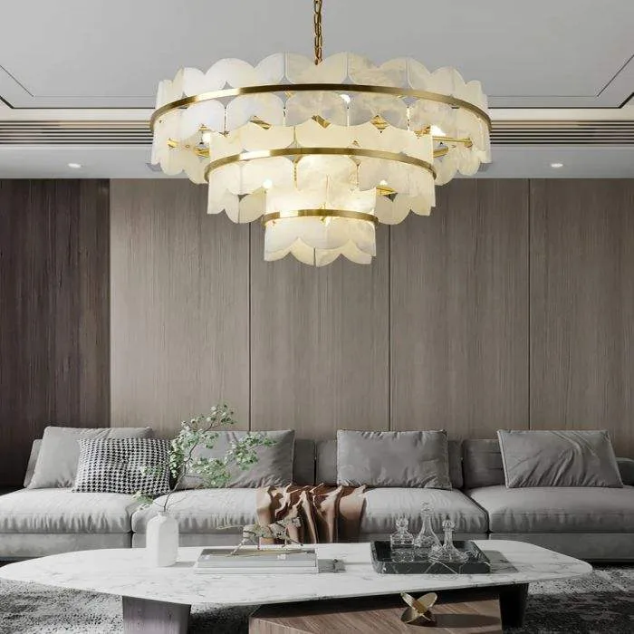 Lustre en albâtre Alnitak, à trois étages