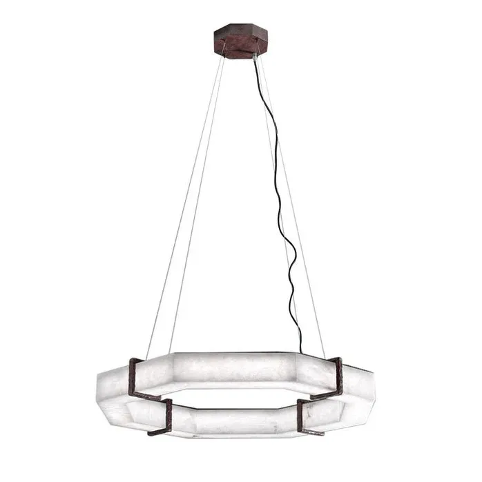 Lustre en albâtre Alphard, octogone, vue 3 sur 6