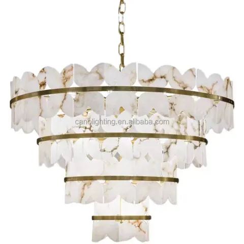 Lustre en albâtre Dubhe, à quatre étages de feuilles