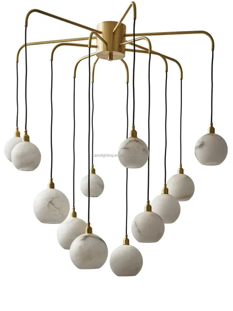 Lustre en albâtre Elnath, araignée de globes