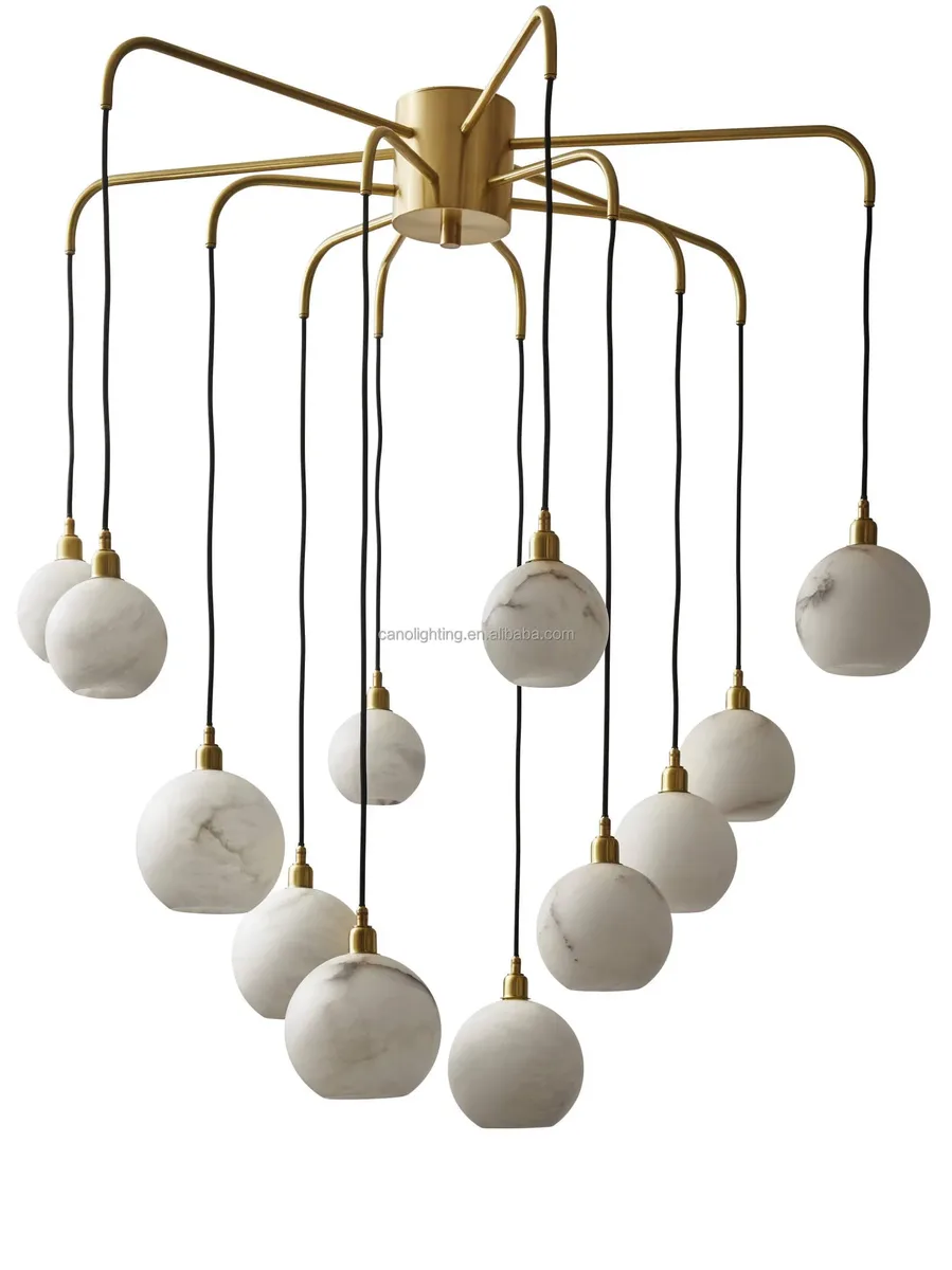 Lustre en albâtre Elnath, araignée de globes