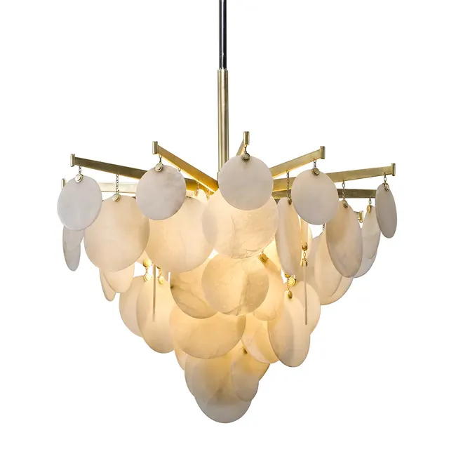 Lustre en albâtre Enif, disques et rayons