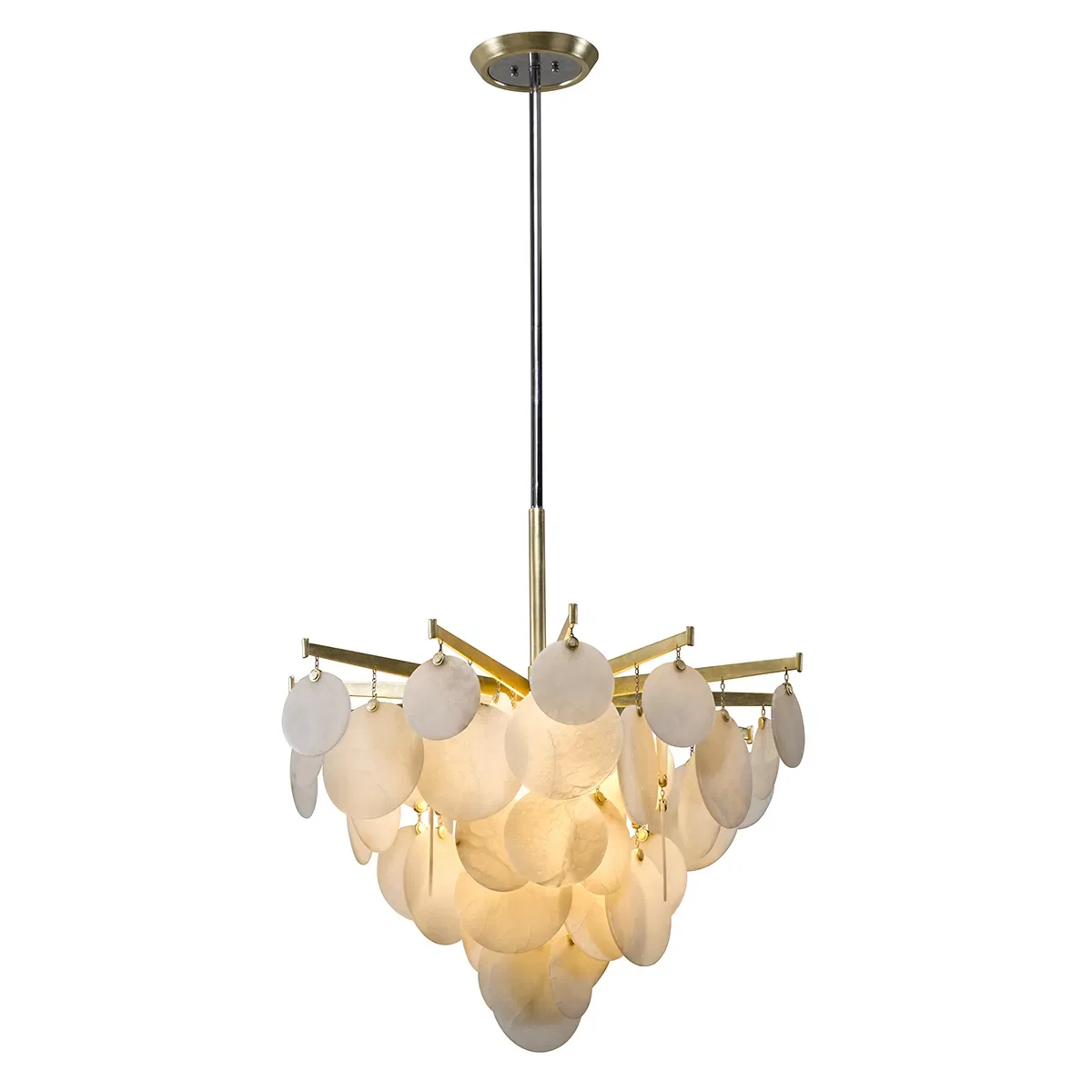 Lustre en albâtre Enif, disques et rayons, vue 2 sur 6