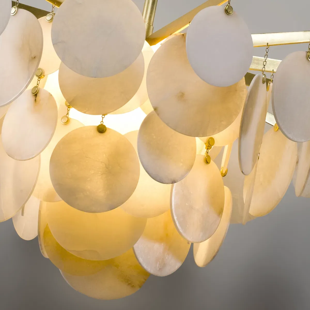 Lustre en albâtre Enif, disques et rayons, vue 4 sur 6