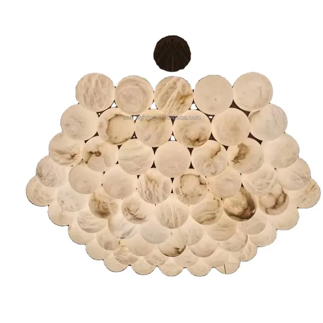 Lustre en albâtre Fomalhaut, dôme de disques
