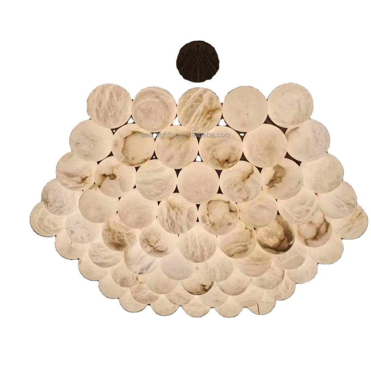 Lustre en albâtre Fomalhaut, dôme de disques