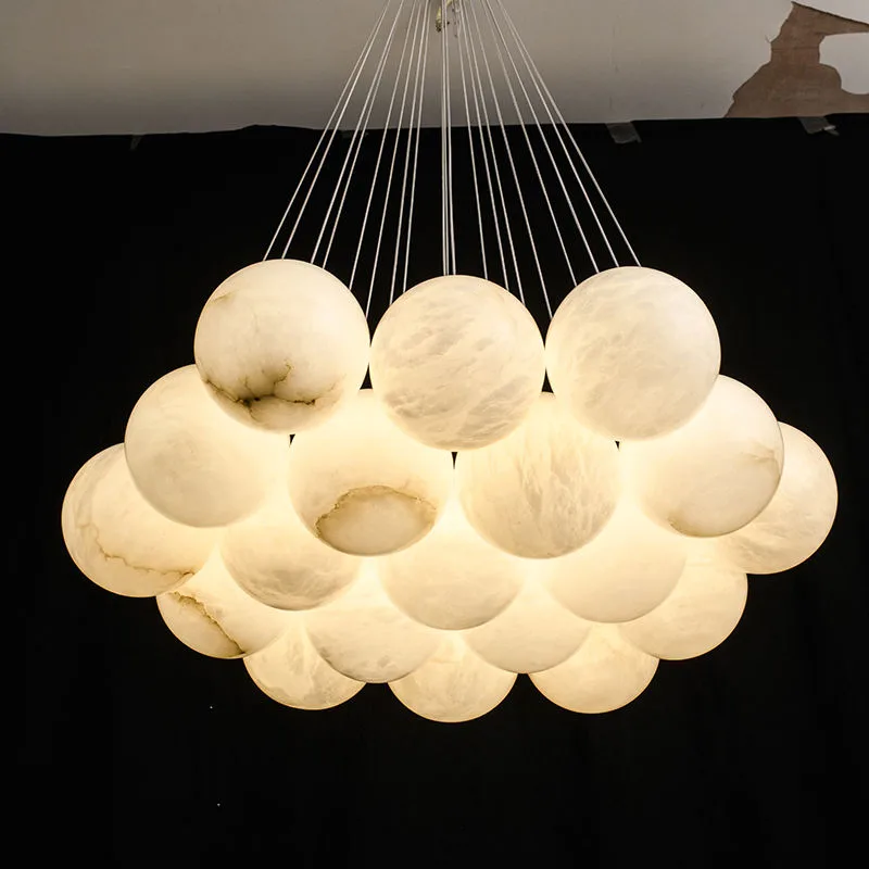 Lustre en albâtre Fomalhaut, dôme de disques, vue 6 sur 6