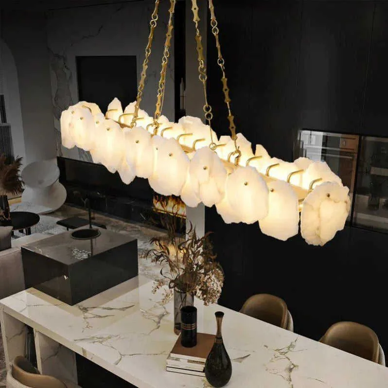 Lustre en albâtre Hadar, nuage ovale, vue 2 sur 6