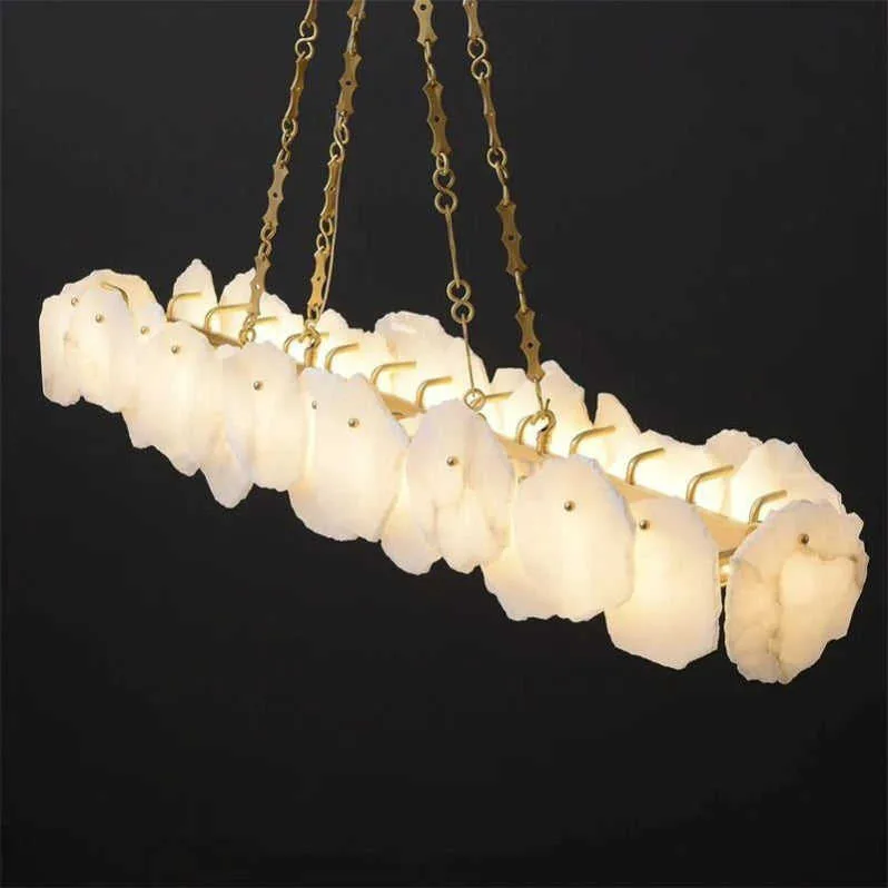 Lustre en albâtre Hadar, nuage ovale, vue 4 sur 6