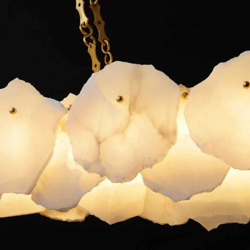 Lustre en albâtre Hadar, nuage ovale, vue 5 sur 6