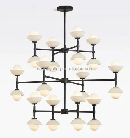 Lustre en albâtre Hamal, à bras et coupoles