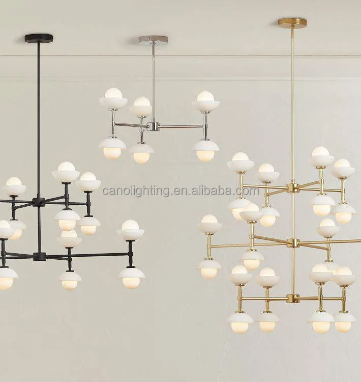Lustre en albâtre Hamal, à bras et coupoles, vue 3 sur 6