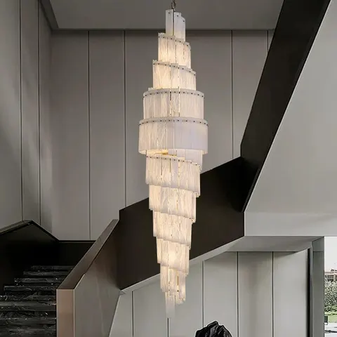 Lustre en albâtre Markab, spirale de grande hauteur