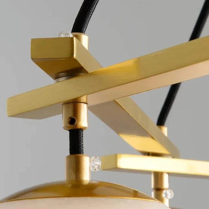 Lustre en albâtre Menkar, couronne de globes, vue 6 sur 6