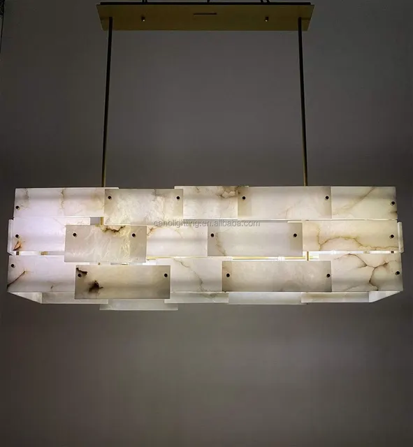 Lustre en albâtre Mintaka, caisson de plaques