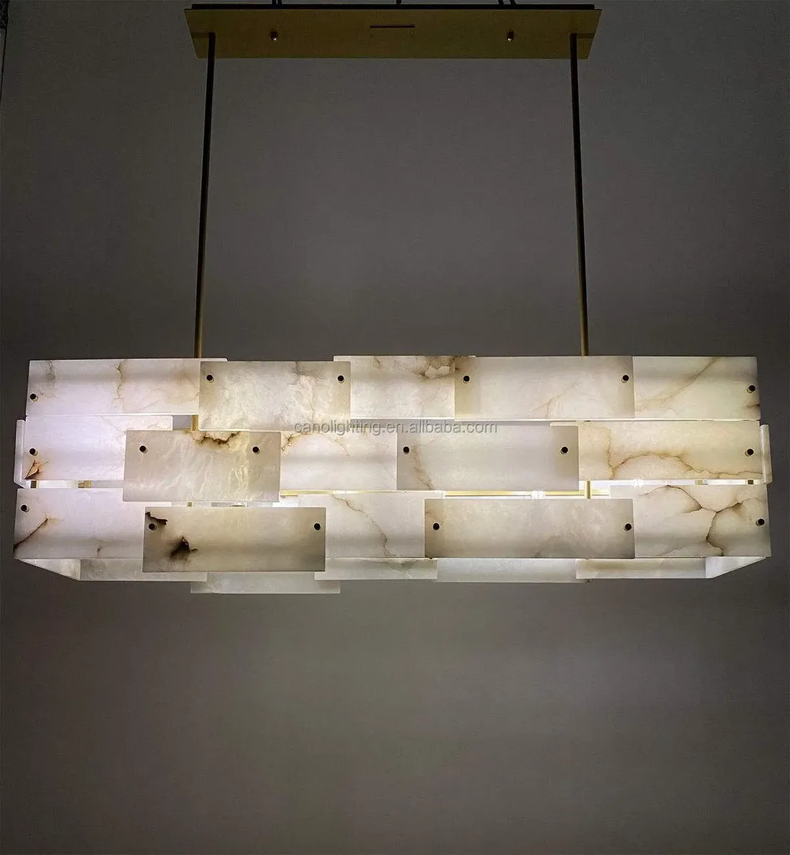 Lustre en albâtre Mintaka, caisson de plaques