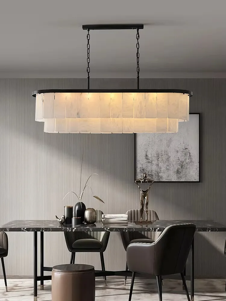 Lustre en albâtre Mirach, conique à étages, vue 6 sur 6
