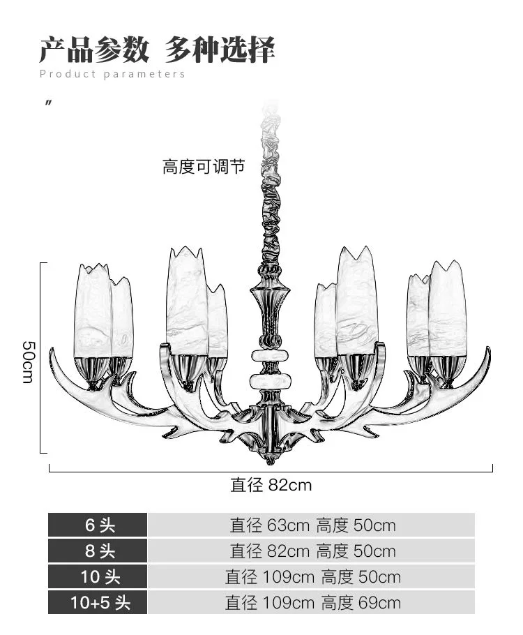 Lustre en albâtre Mirfak, à bras et tulipes, vue 5 sur 6