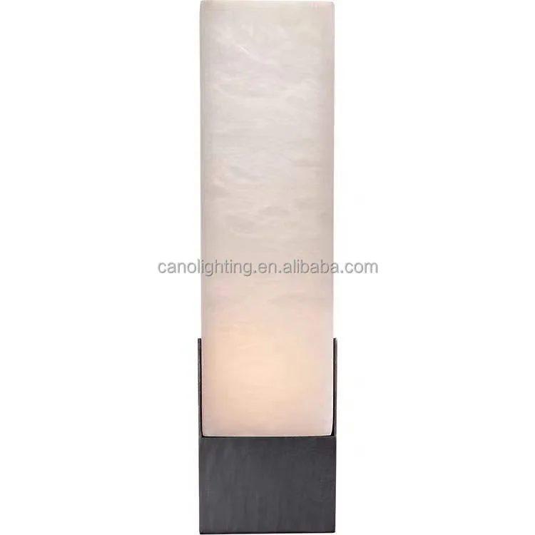 Lustre en albâtre Sadr, rectangulaire à tubes, vue 3 sur 6