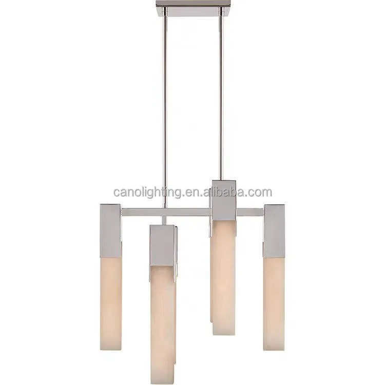 Lustre en albâtre Sadr, rectangulaire à tubes, vue 5 sur 6