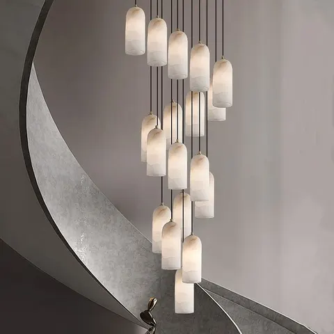 Lustres pour escalier et grande hauteur Luminaire Albâtre