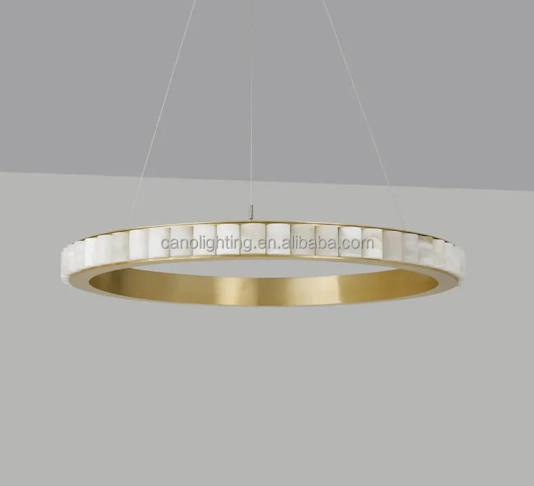 Lustre en albâtre Shaula, double halo, vue 6 sur 6