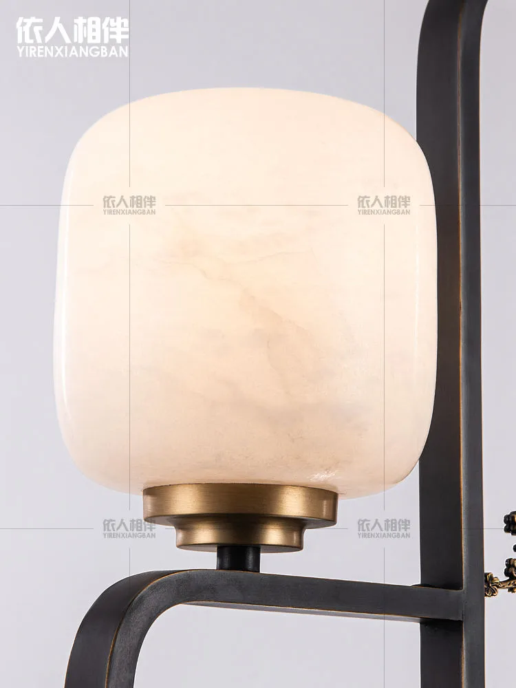 Lustre en albâtre Zosma, couronne noire, vue 3 sur 6